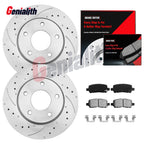 Rear Drilled Disc Rotors & Ceramic Brake Pads for Buick Allure, Impala, LaCrosse (2005–2016)