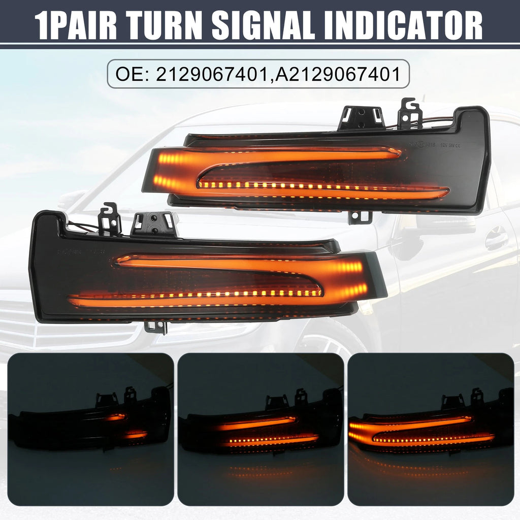 1 Pair LED Wing Mirror Indicator Turn Signal Light 2129067401 for Mercedes W176 (2013–2018)