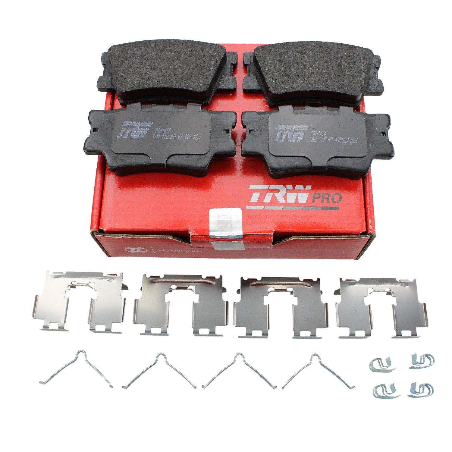 Set of 4 TRW Pro Low-Metallic Brake Pads with Hardware for Lexus HS250h (2012)