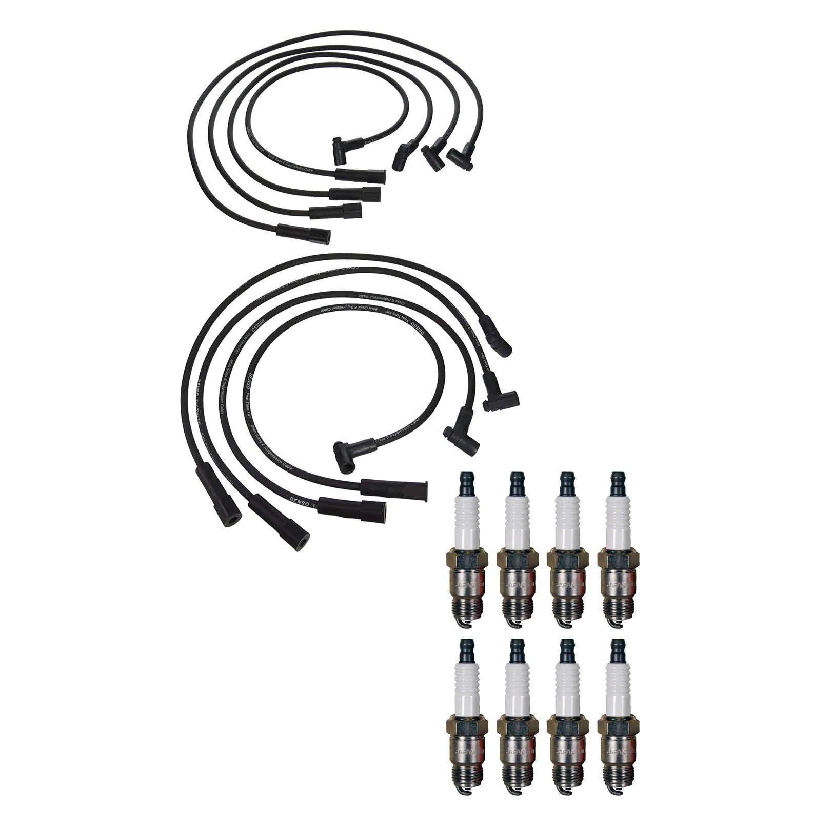 Denso 8mm Wire Set & 8 U-Groove Spark Plugs Kit for Chevy GMC V8
