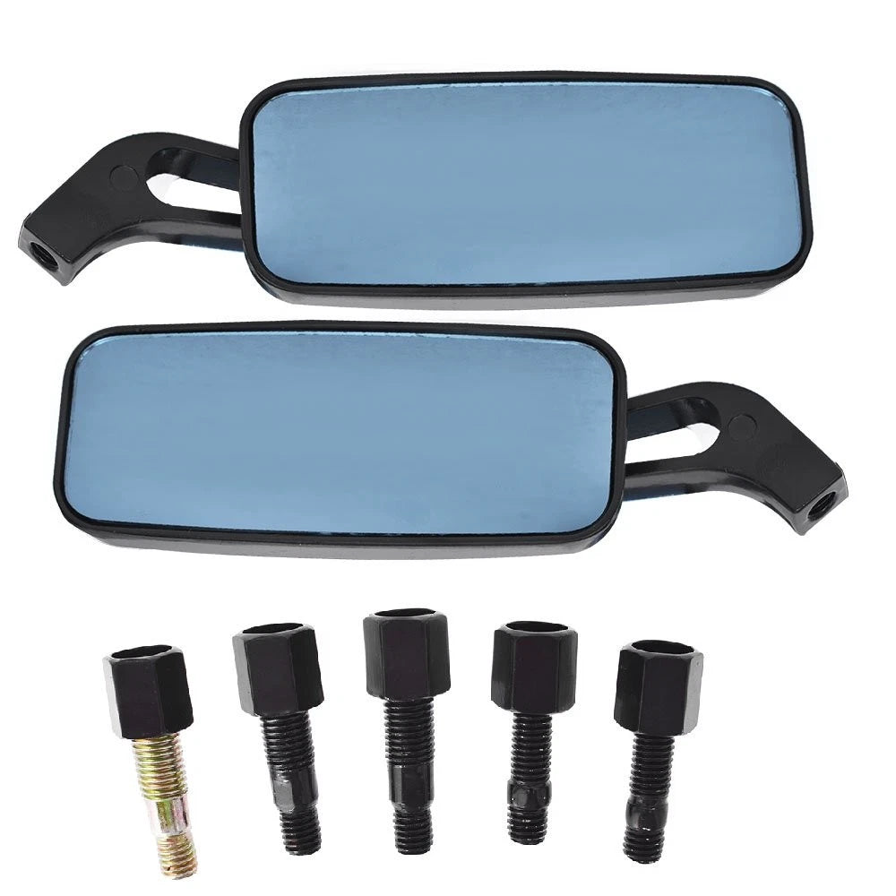 Black Short Stem Rear View Mirrors for Harley Dyna/Iron 883