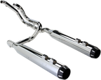 Bassani True-Dual Down Under Exhaust for Harley Touring (2009–2016) Chrome