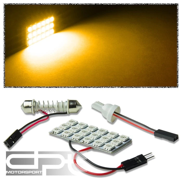T10 5050 194/168/W5W 18-SMD Amber LED Interior Dome Light Bulb
