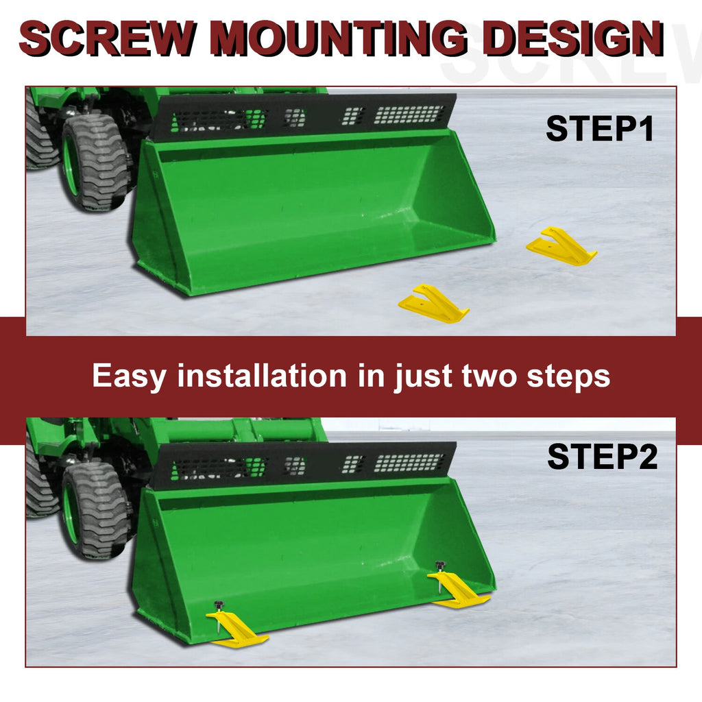Pair Yellow Steel Bucket Protector for Tractor (Snow Removal)