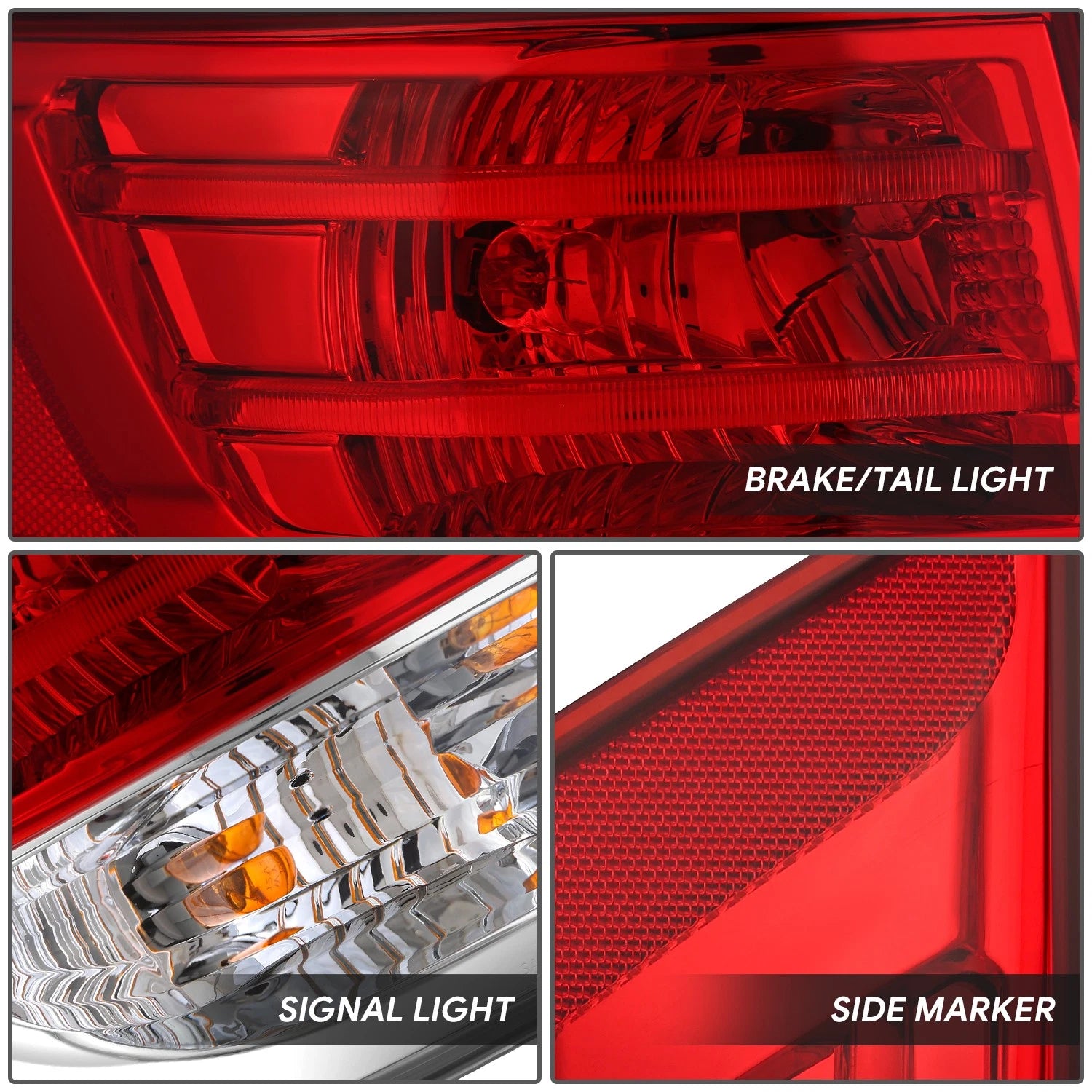 Chrome Red Driver Left Side Outer Taillight Assembly for Honda Odyssey (2014–2017)