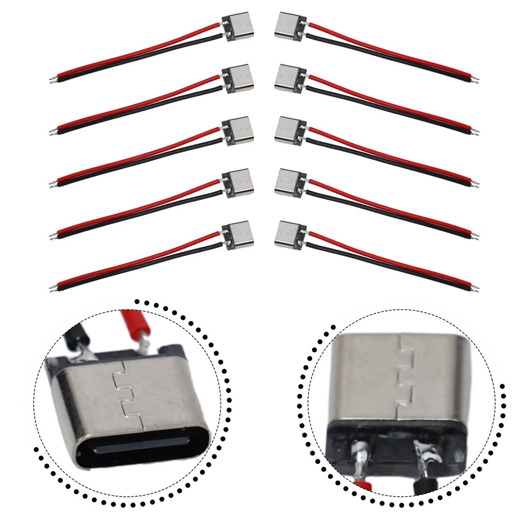 10X USB 2.0 Female Socket Power Cable for DIY Projects