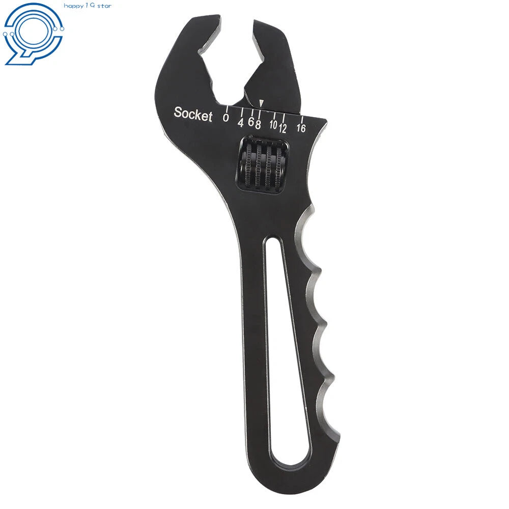Adjustable Wrench Tool for Hose End Fitting (Black Aluminum)