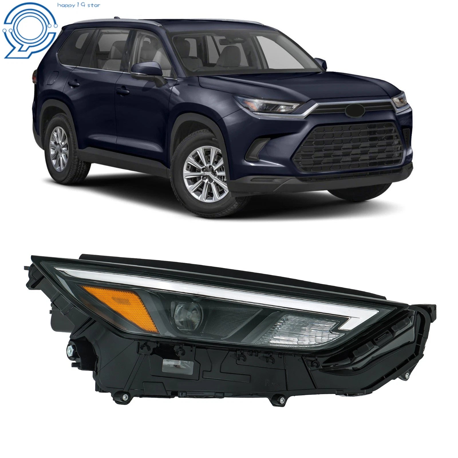 Headlight for Toyota Grand Highlander XLE (2024) Right Side W/O LED DRL
