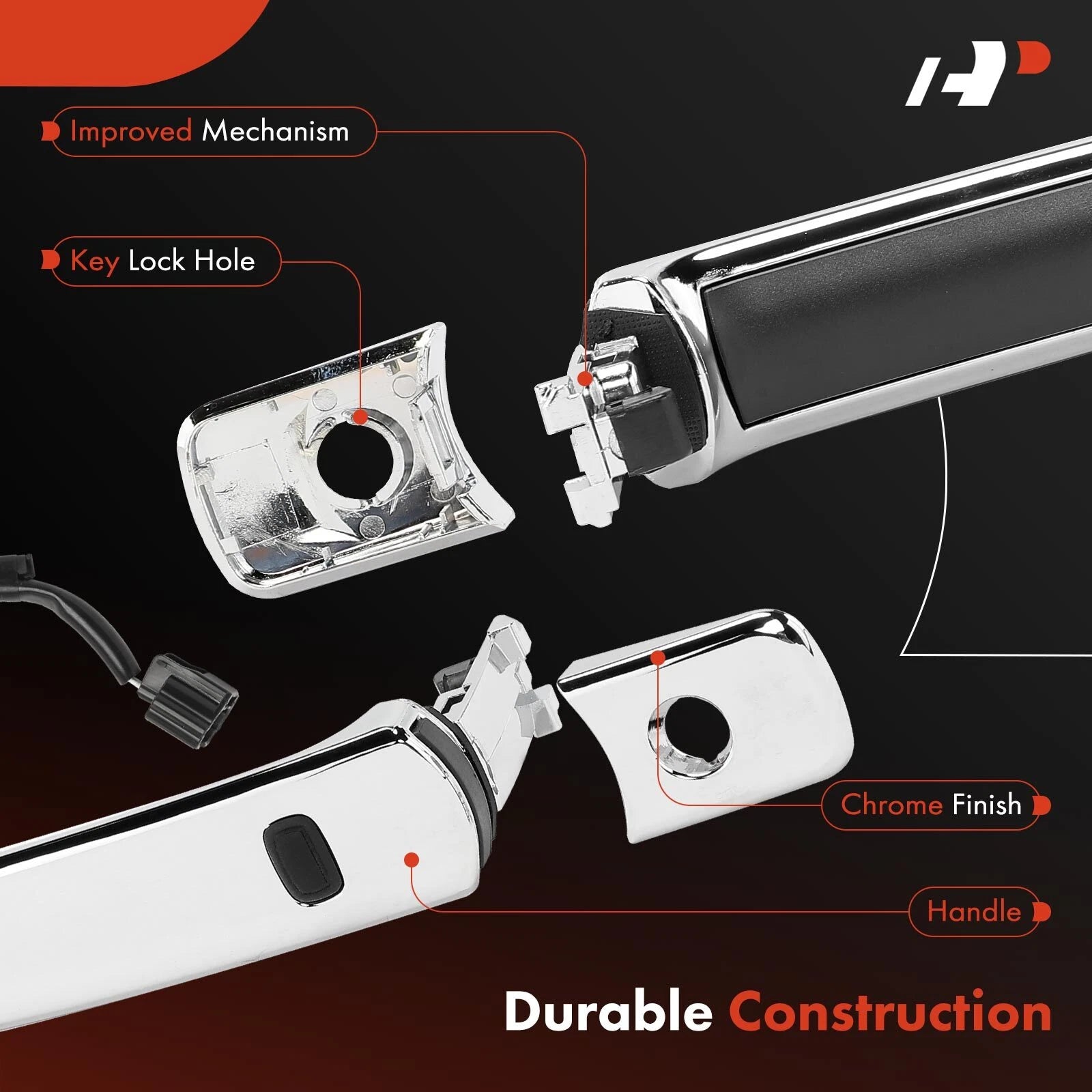 Chrome Exterior Door Handle with Smart Entry for Nissan Rogue (2014–2020)