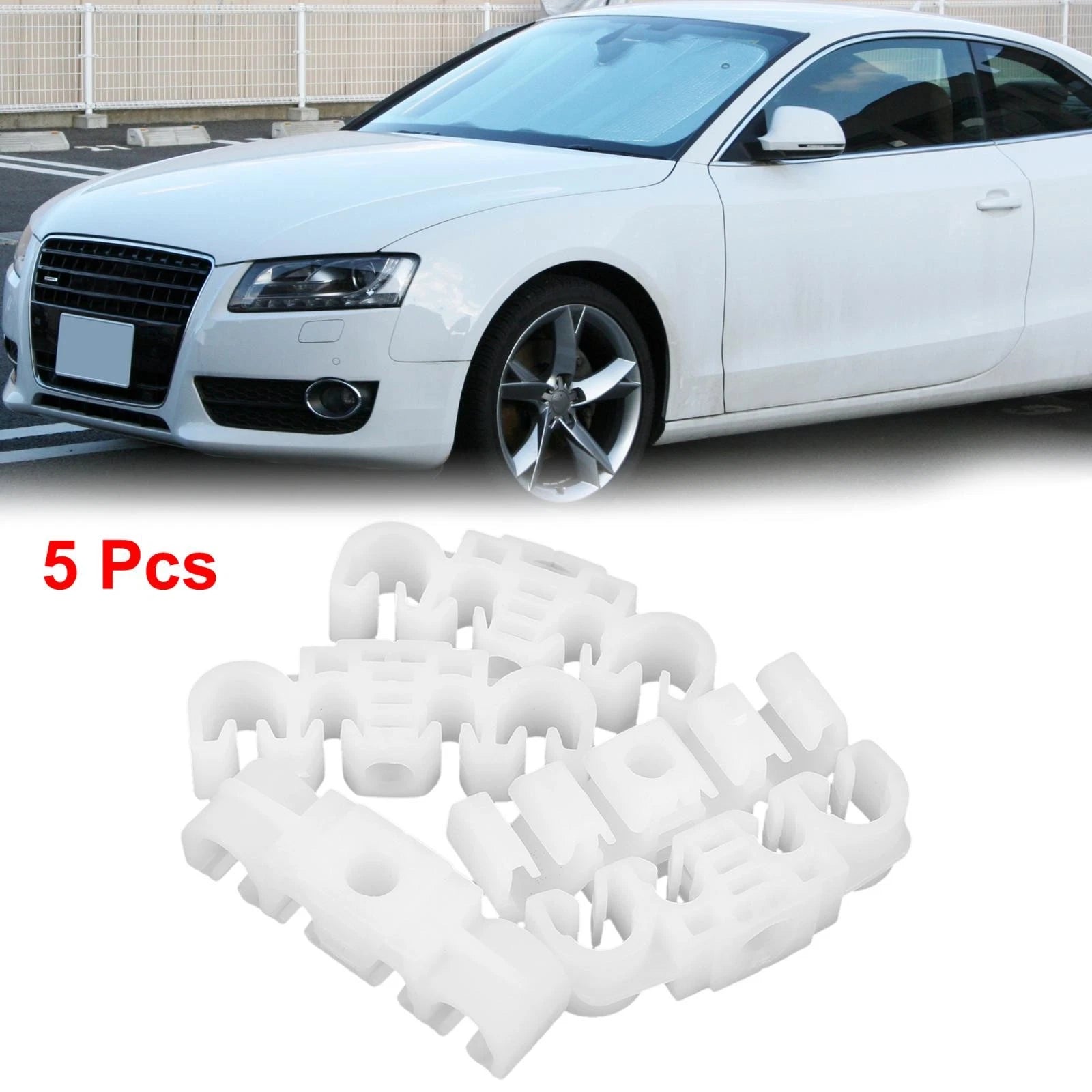 5pcs 50x16.5mm Plastic 4 Way Petrol Line Hose Retaining Clip for Volkswagen