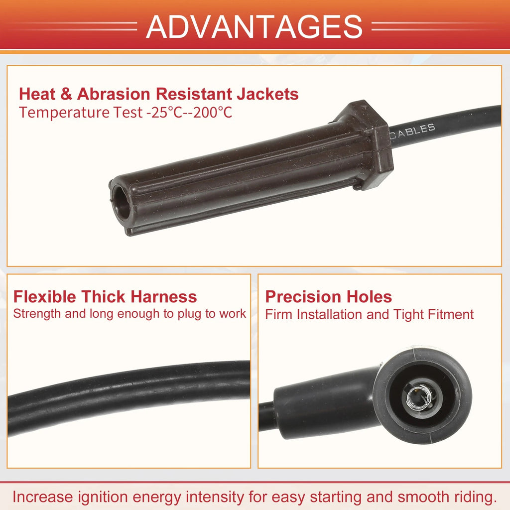 6 Pcs Spark Plug Wire Ignition Coil Cable No. 89018131 for Chevrolet Equinox (2005–2009)