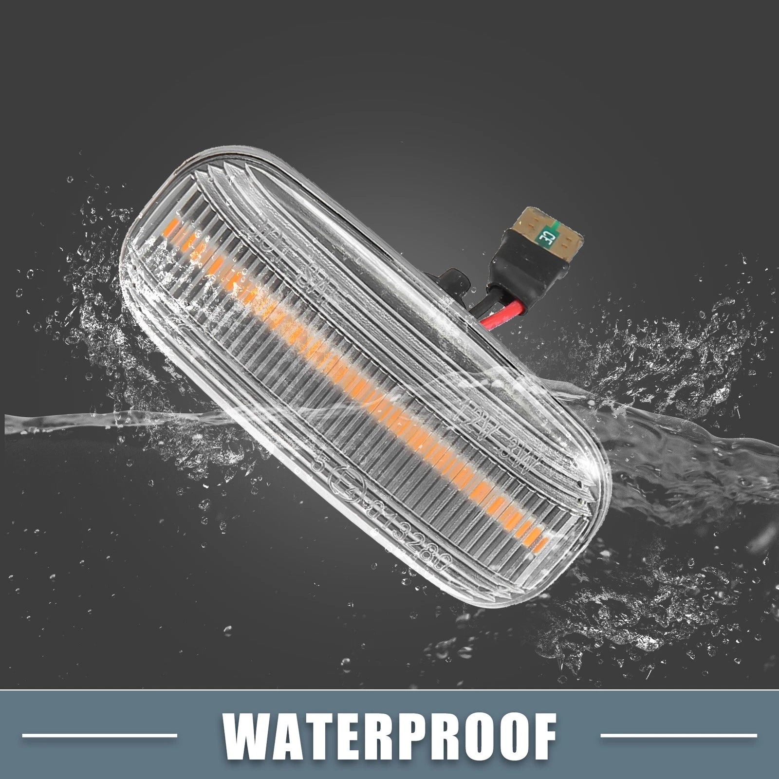 2X Clear Lens LED Side Marker Amber Light 8E0949127 for Audi A4 (2002–2009)