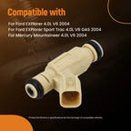 Set of 6 Fuel Injectors for Ford Explorer 4.0L V6 (2004)
