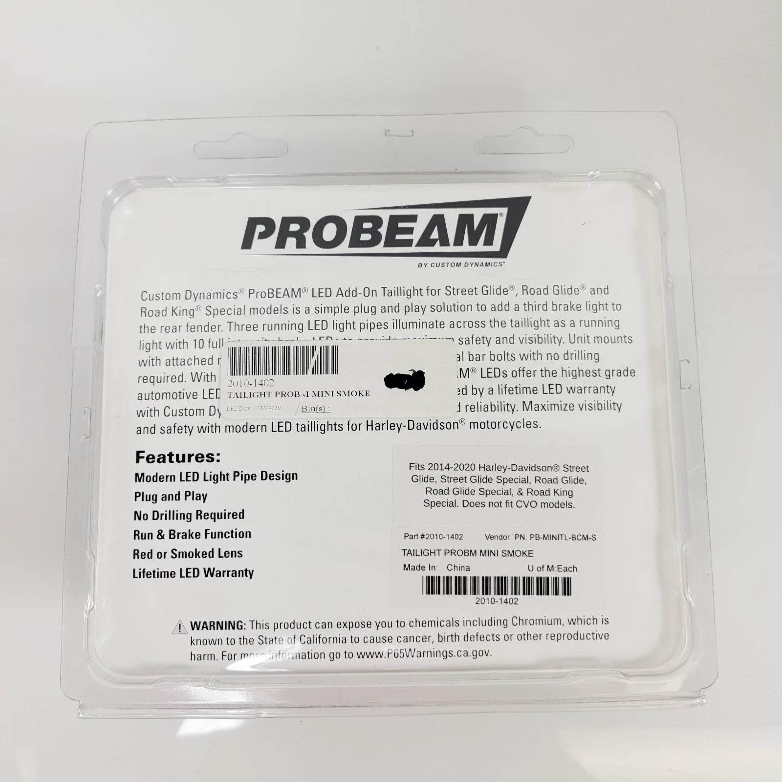 ProBEAM Mini Add-On Tail Light Smoke for Harley (2014–2025) 2010-1402
