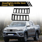 Set of 2 Carbon Fiber Pattern Headlights Grille Vent Cover for Toyota Tundra (2022–2024)
