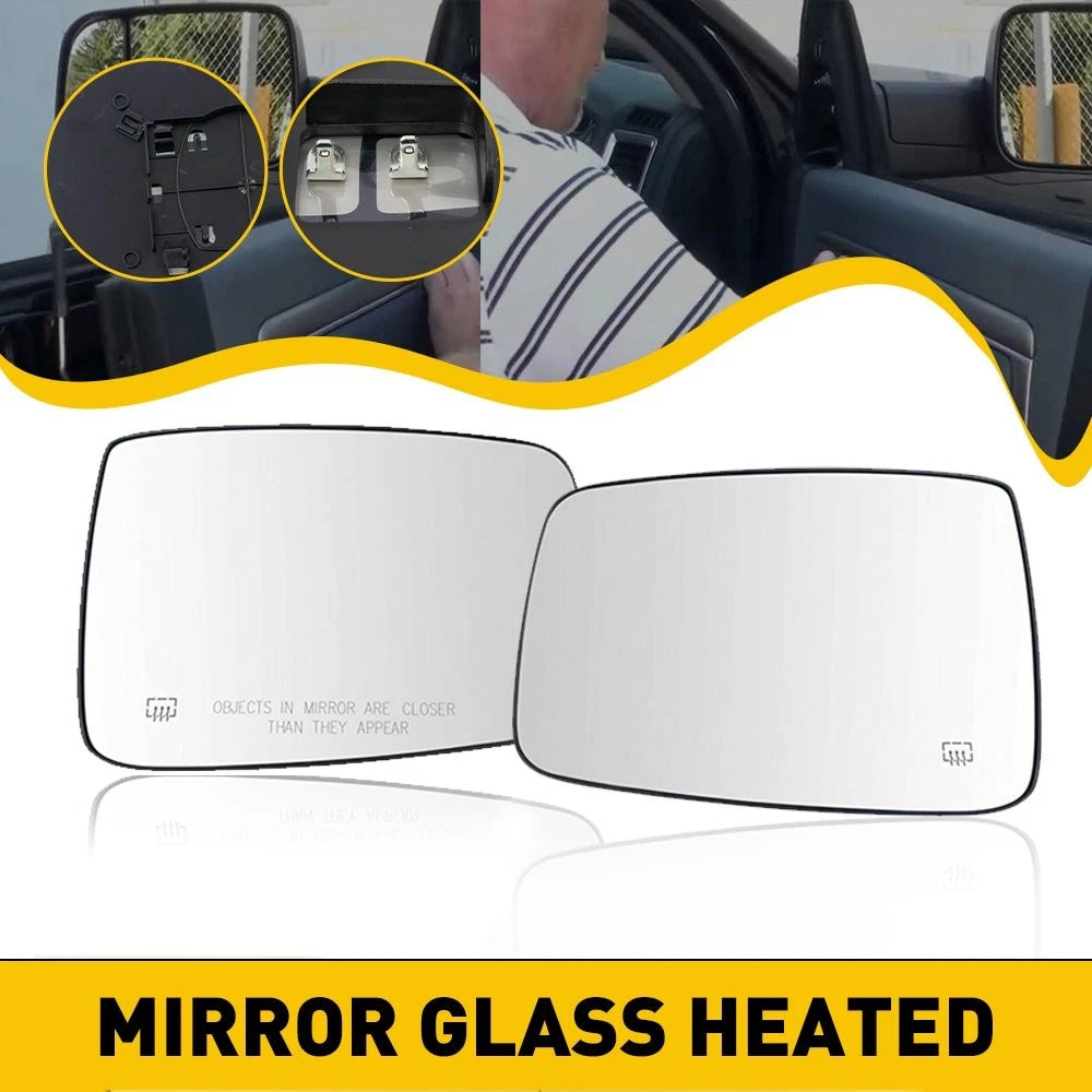 Pair of Heated Towing Mirror Glass for Dodge Ram 1500 2500 (2002–2018)