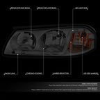 LED DRL for Chevy Impala (2000–2005) Smoked Housing Amber Corner Headlight