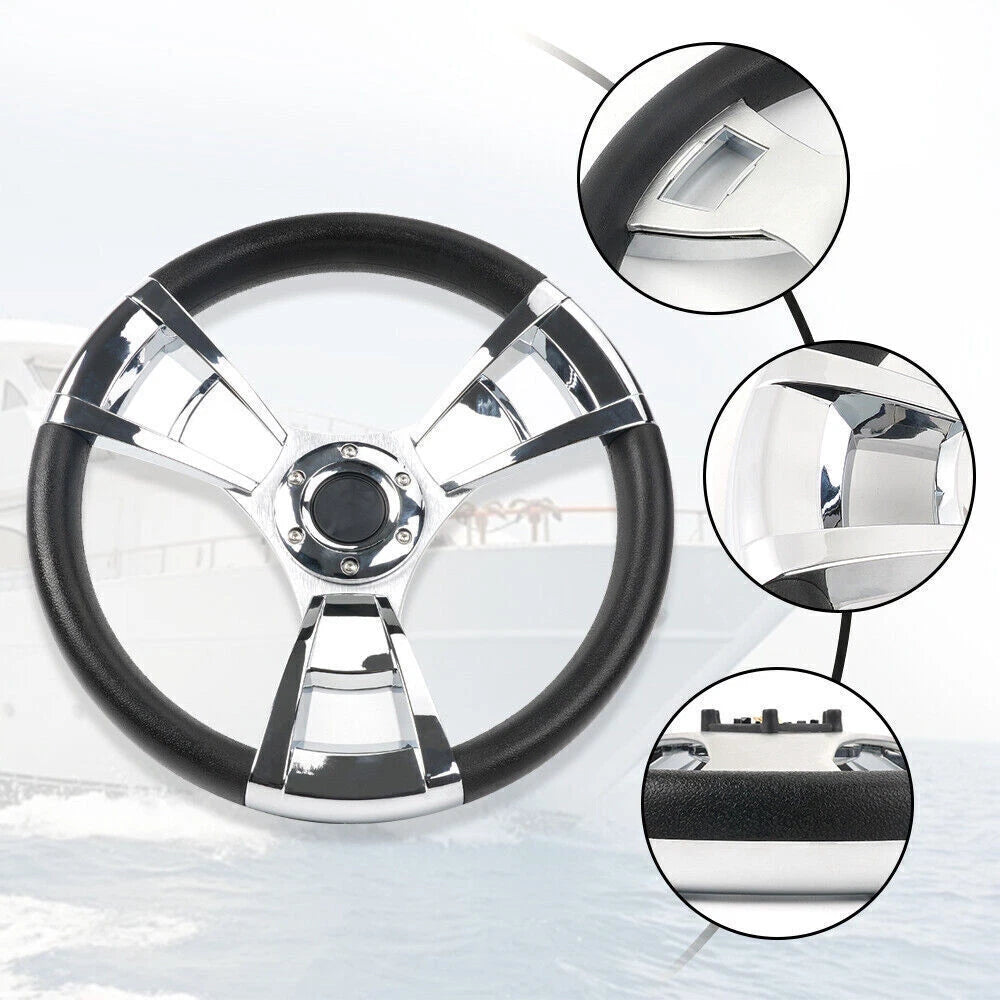 3-Spoke Steering Wheel for Yacht Speed Boat (13.5")