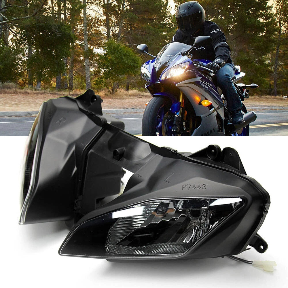 Front Headlight Assembly for Yamaha YZF-R6 (2008–2016) - Black, Clear