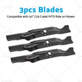 3X Mower Blades for Cub Cadet MTD Ride On (742-04053, 942-0405)