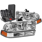 Set of 2 Chrome Amber Headlight Bumper Lamps for C10 Pickup Blazer (1998–2004)