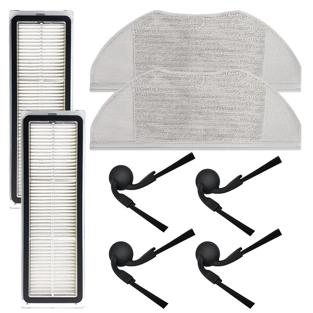 Robot Vacuum Kit Replacement Parts - Microfiber Mop Cloth & Brushes