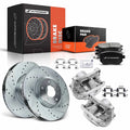 Set of 8 Drilled Brake Rotors and Pads for Nissan Murano (2005–2007, 2012)