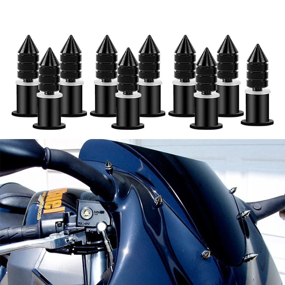 10Pcs Windshield Spike Bolts for Motorcycle (5MM)