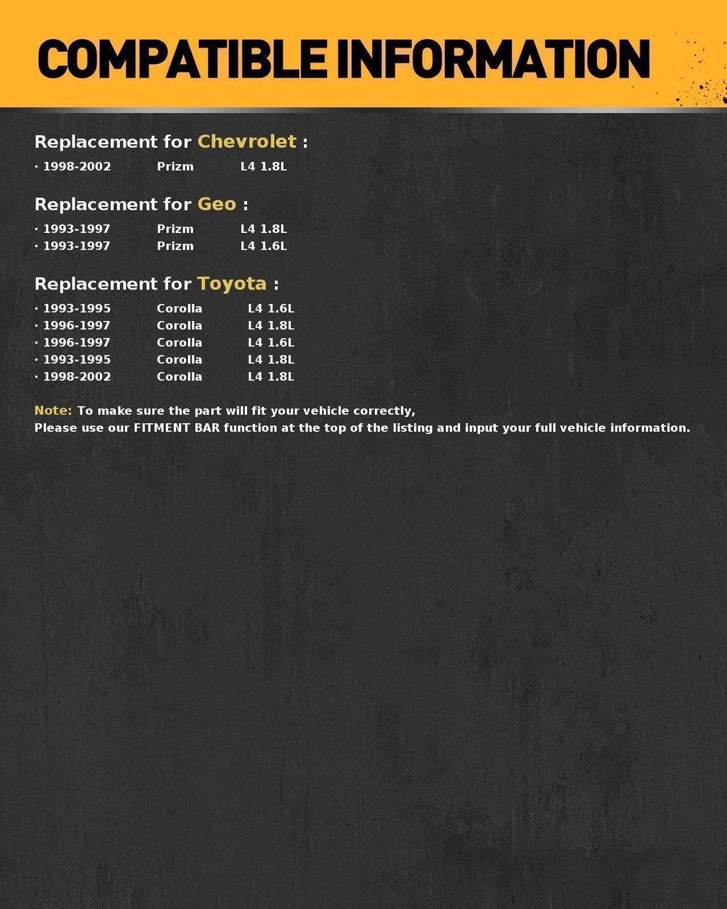 Brake Master Cylinder for Toyota Corolla (1993–1995, 1998–2002)