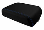Leather Console Lid Bucket Seat Cover for Ford F250 (1999–2010) Blue Stitch