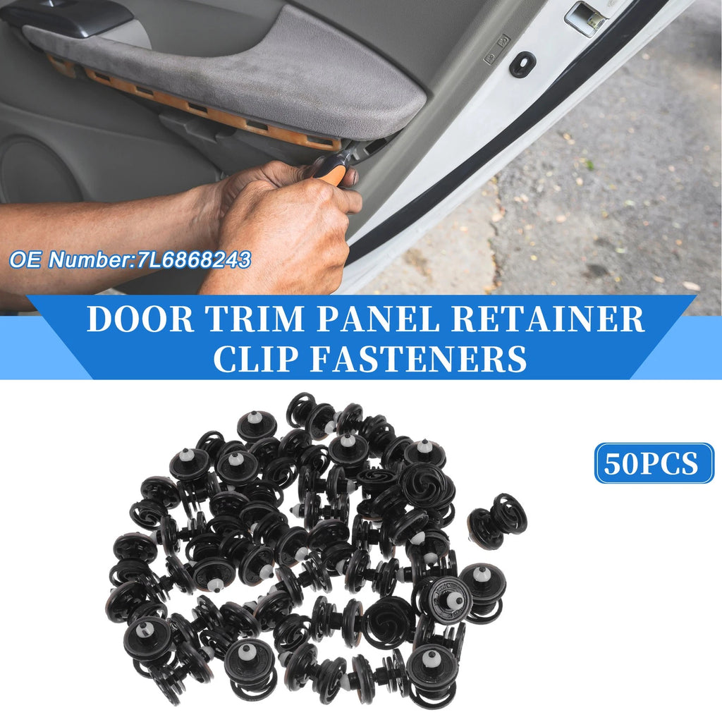 50 Pcs Door Panel Trim Retainer Clips for Audi A5 Quattro (2008–2023) Nylon Black