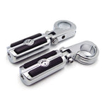 Chrome Skull Highway Engine Guard Foot Peg Mounting Rest Bar for Harley (1.5")