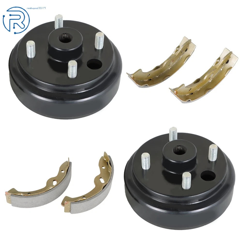 Brake Shoe Kit with Rear Brake Hub Drums for EZGO TXT (1996–Present)