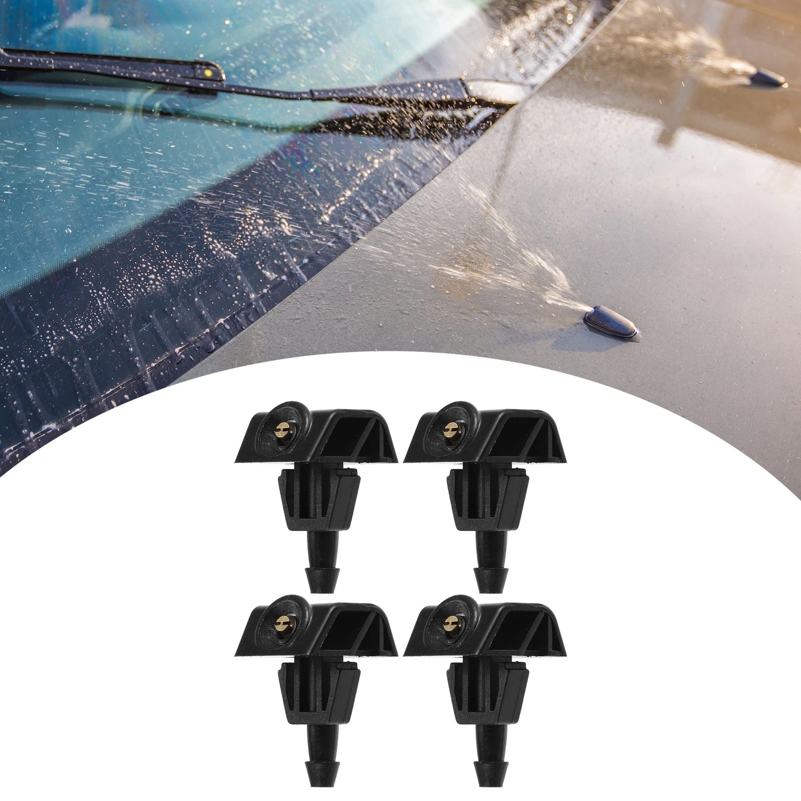 Set of 4 Windshield Wiper Washer Nozzle Spray Jet for Nissan Note 