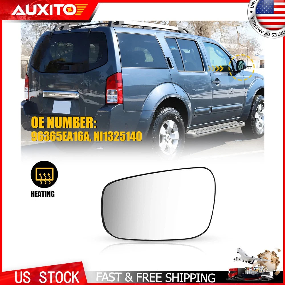 Passenger Right Side Mirror Glass for Nissan Frontier (2005–2021)