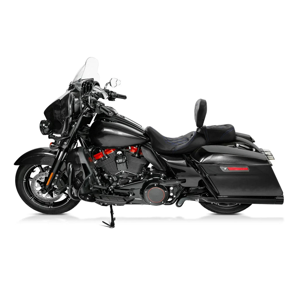 Black Driver Backrest Pad for Harley Touring CVO Road Street Glide (2009-2023)