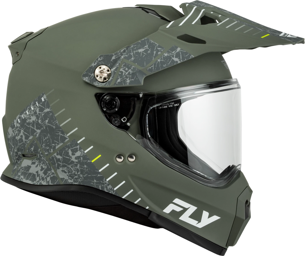 Fly Racing Trekker Full-Face Helmet for Adults (X-Small) Sage/Grey