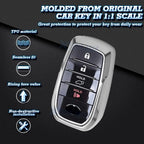 2-Pack Silver TPU Remote Key Fob Protector Case for Toyota (2015-2024)