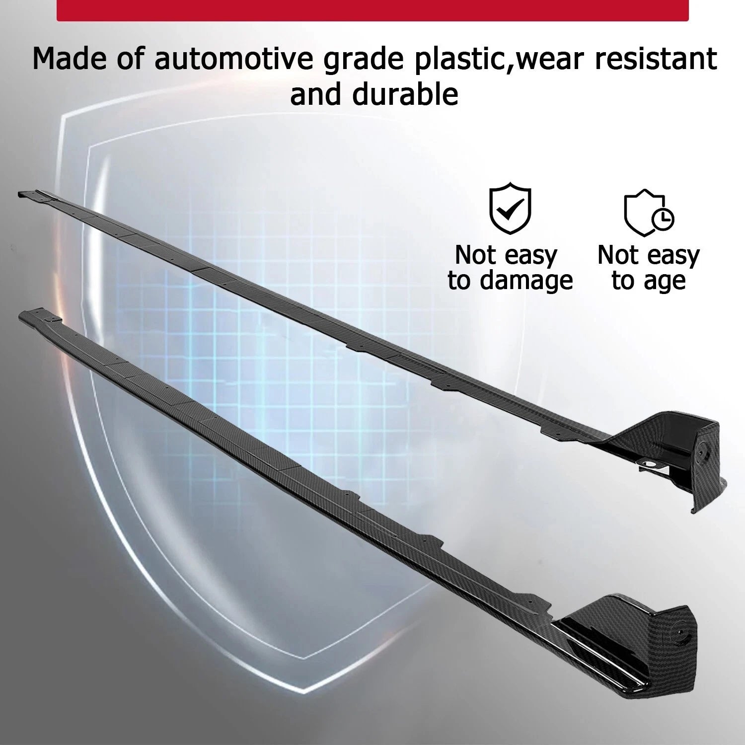 Set of 2 HECASA Side Skirts for Subaru WRX / WRX STi (2015–2021) ABS Carbon Fiber