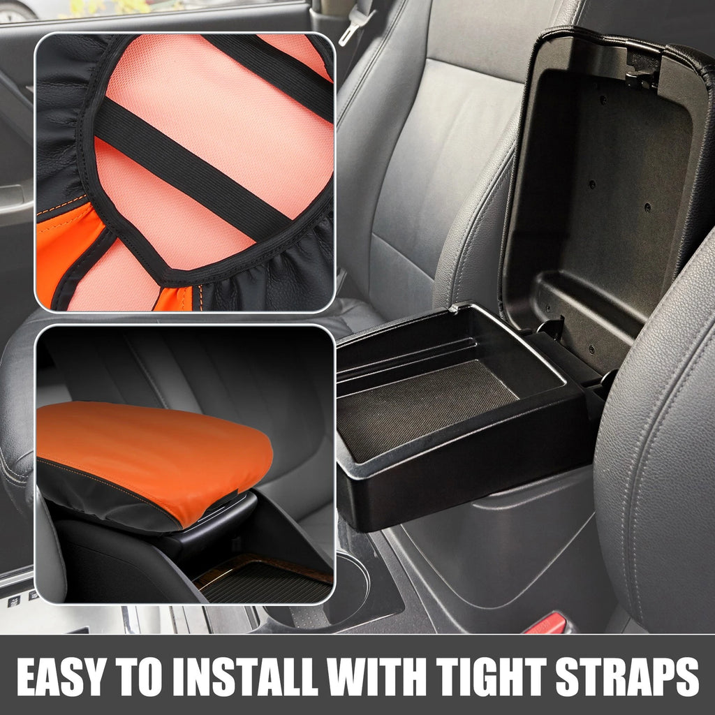 Center Console Armrest Pad Cover for Dodge Charger (2015–2022) Black Orange
