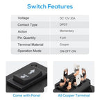 Stabilizer Momentary DPDT Switch 30A for Tongue Jack Reversal
