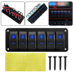 6 Gang Rocker Switch Panel for Marine Boat RV (IP67 Waterproof)