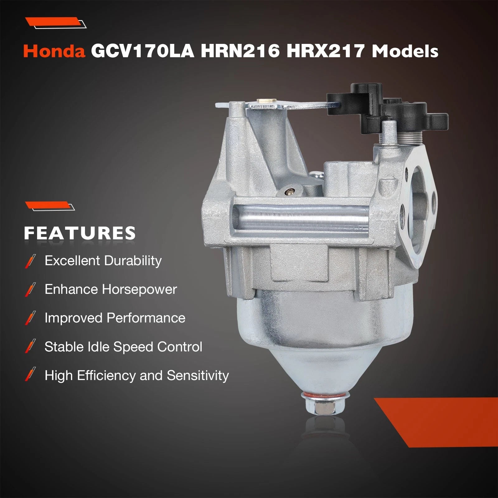 Carburetor w/ Air Filter for Honda GCV170LA HRN216 HRX217 (2010–2021)