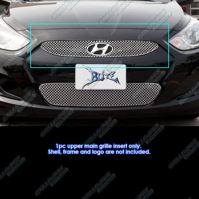 Stainless Steel X Mesh Grille Insert for Hyundai Accent (2012–2016)