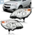 Set of 2 Headlights for Chevy Equinox (2010–2015) Halogen Chrome Housing