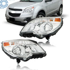 Set of 2 Headlights for Chevy Equinox (2010–2015) Halogen Chrome Housing