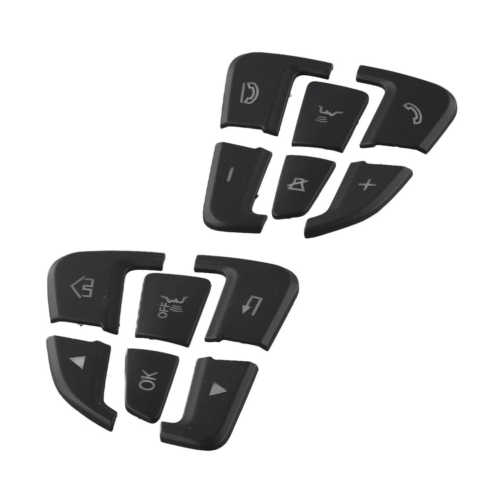 Black ABS Button Cover Sticker / 12pcs / Button Cover Sticker for Mercedes C-Class W205 (2014–2021)