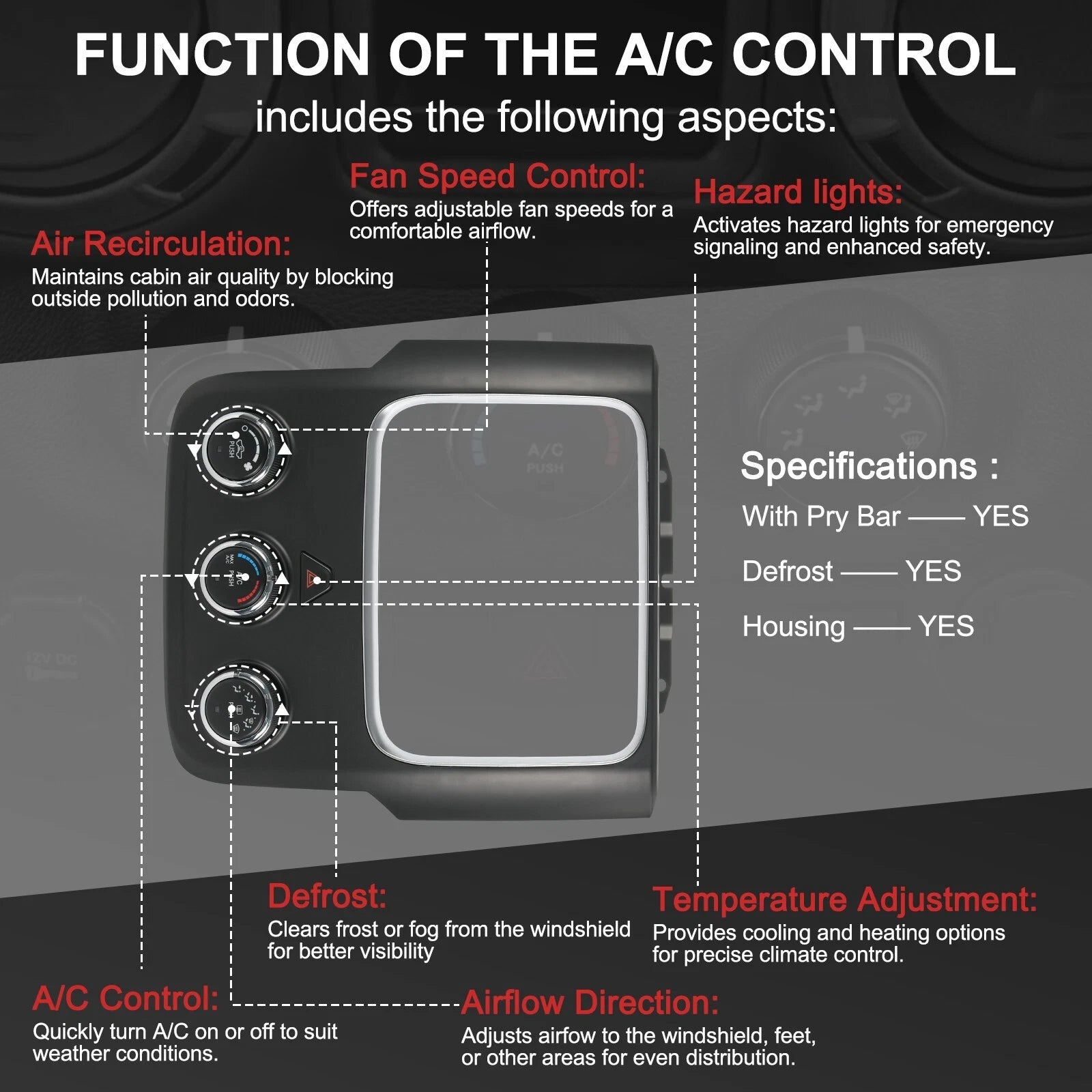 A/C Climate Control Module for Dodge RAM 1500 2500 (2013-2018)