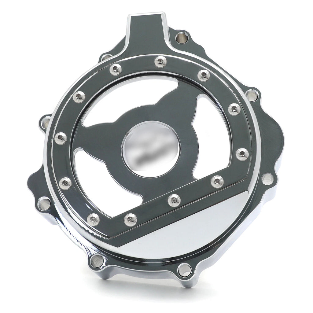 Chrome CNC Clear Engine Stator Cover for Suzuki GSXR600 750 (2001–2003) GSXR1000 (2001–2002)