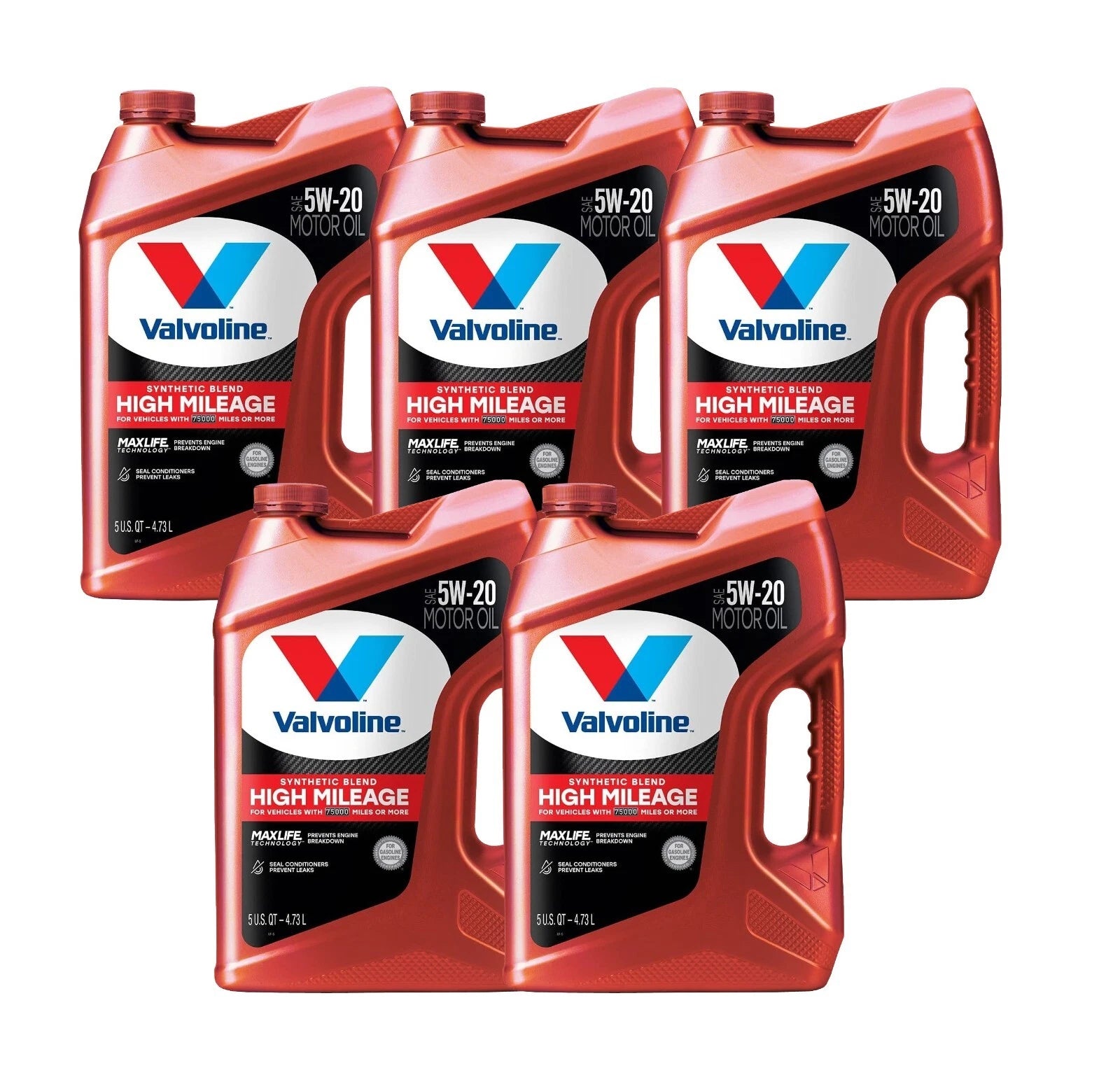25 Quarts MaxLife 5W-20 Synthetic Blend Motor Oil for Various Vehicles